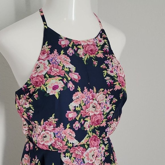 BaileyBlue Cute Sleeveless Dress ~ Sz XL ~ Blue & Pink ~ Floral - Picture 3 of 7